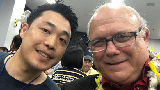 Two men taking a selfie