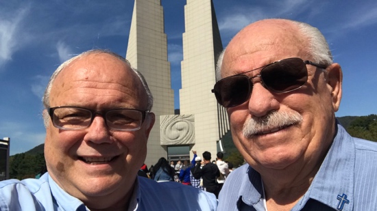 Two men taking a selfie