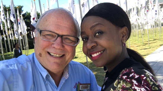 A person and person smiling for a selfie