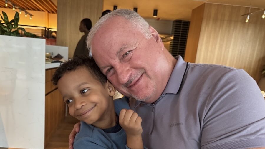 A person and child smiling