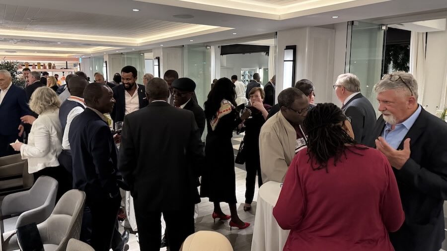 A group of people in a room