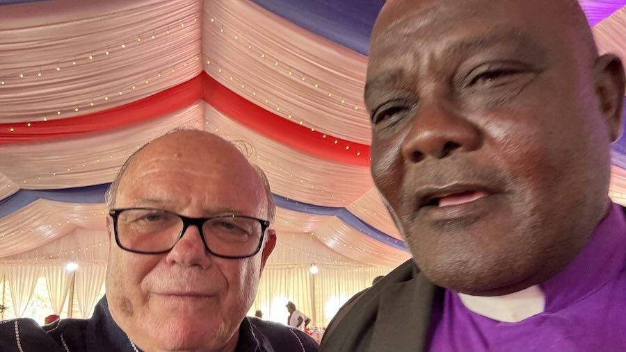 Two men taking a selfie