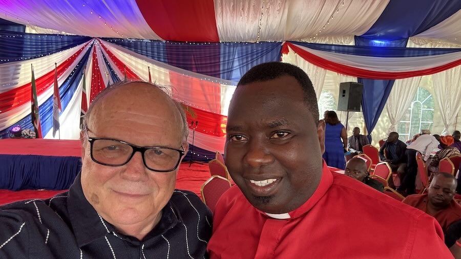 Two men taking a selfie