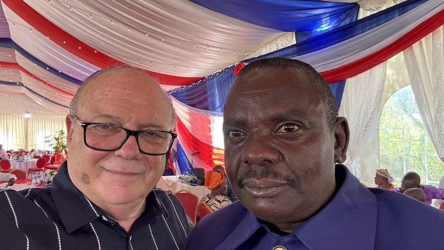 Two men taking a selfie