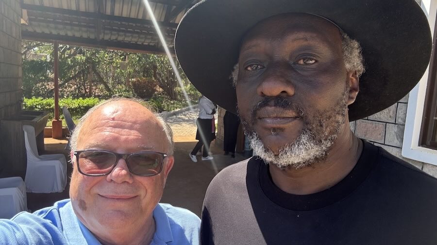 Two men taking a selfie