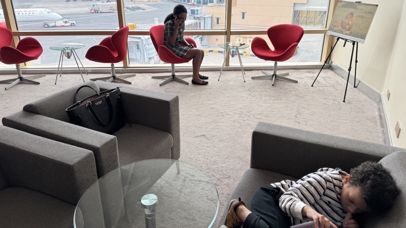A person sitting in a chair