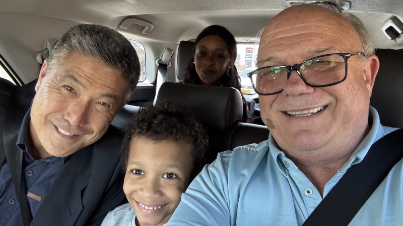 A group of people in a car