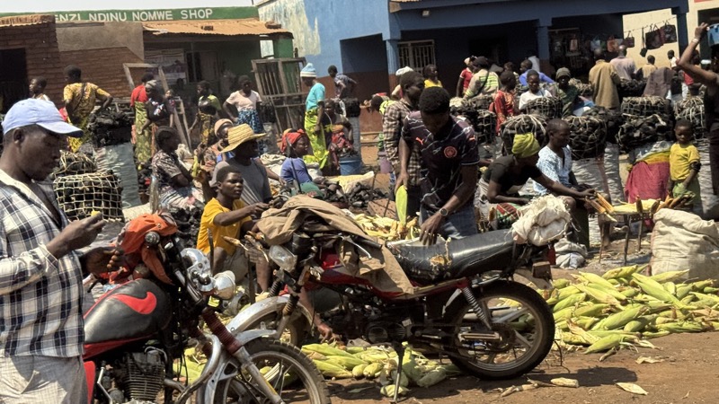 A group of people at a market