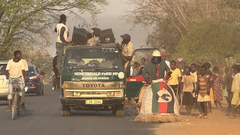 A group of people on a road