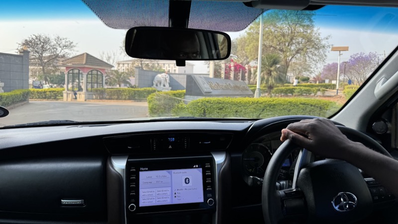 A person driving a car