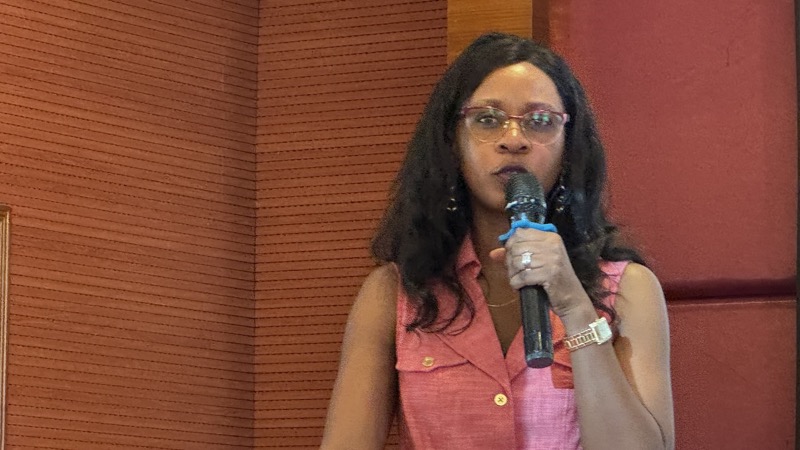 A person holding a microphone