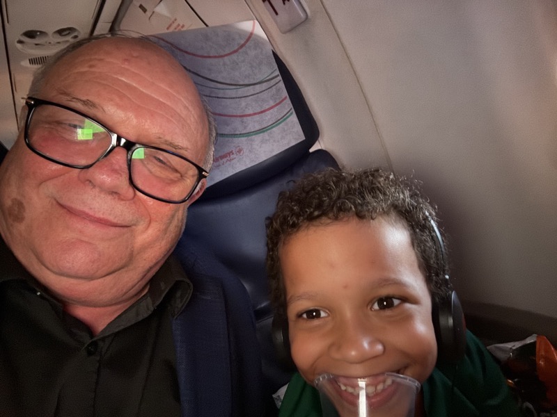 A person and child taking a selfie