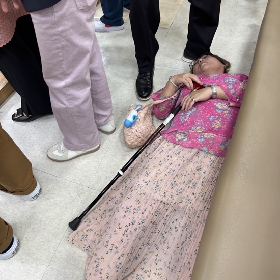 A person lying on the floor