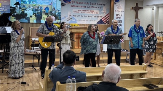 A group of people performing on stage