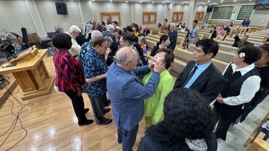 A group of people in a room