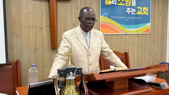 A person standing at a podium