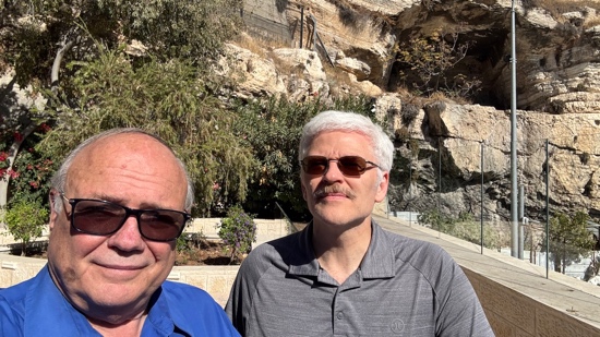 Two men taking a selfie