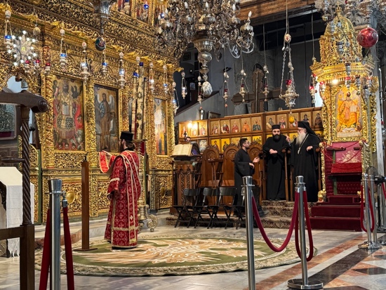A group of men in a church