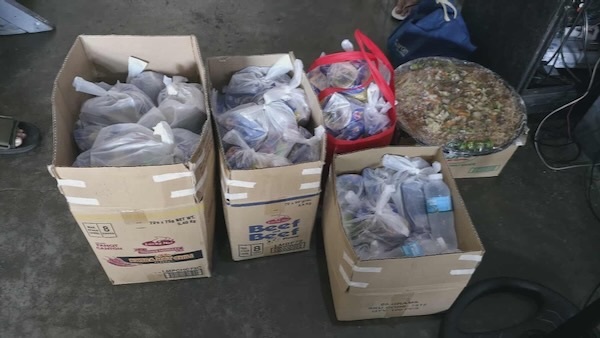 Several boxes of food and trash Description automatically generated with medium confidence