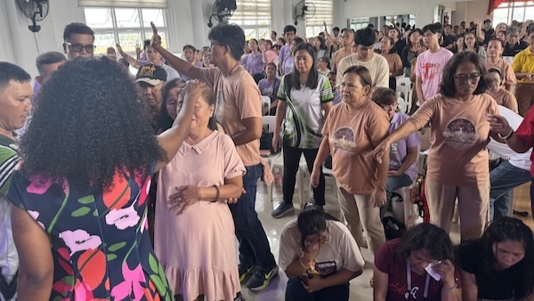 A group of people in a room