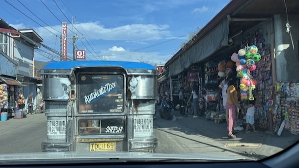 A bus parked on the street