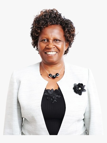 A person wearing a white jacket and black dress