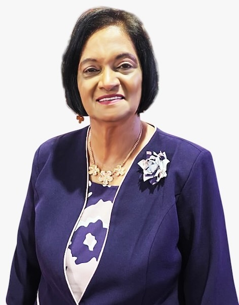 A person in a purple jacket