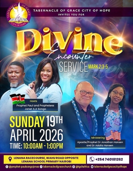 A poster for a church service