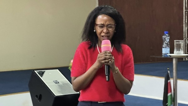 A person holding a microphone
