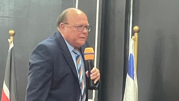 A person holding a microphone