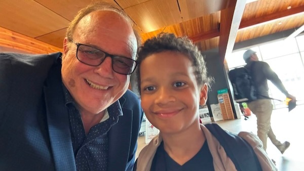 My son, Michael Jonathan Hansen and I after arriving at the Digby Island Airport